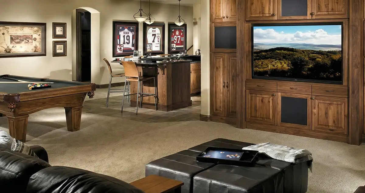 finished basement remodeling project transforming a basement into a comfortable living space in Boise, ID