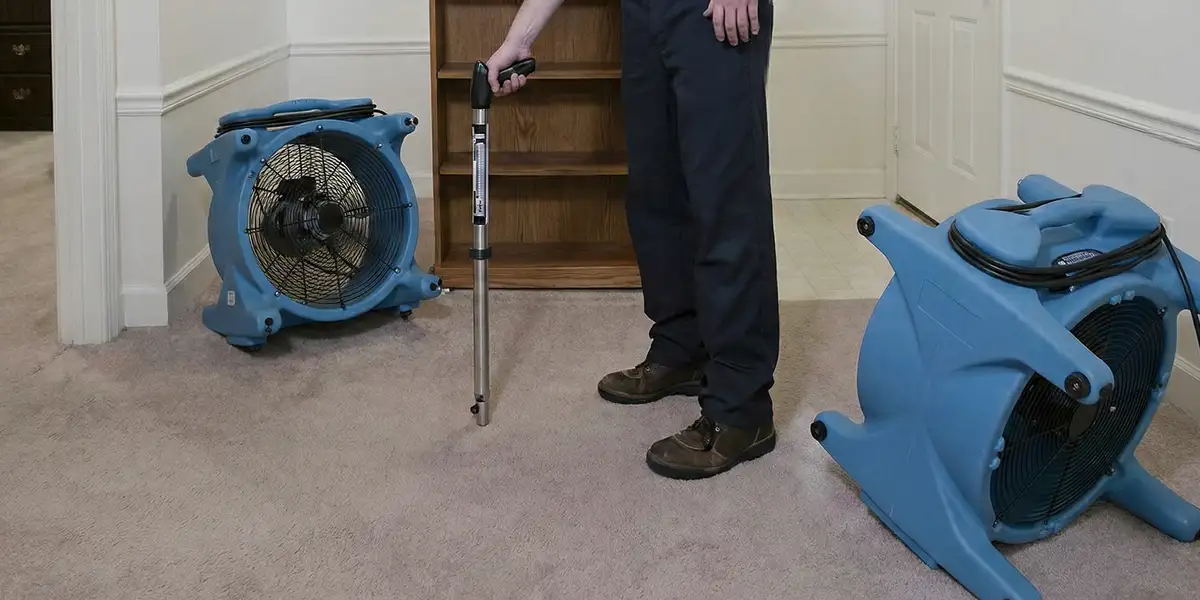 emergency water removal equipment deployed to dry a flooded residential interior in Boise, ID