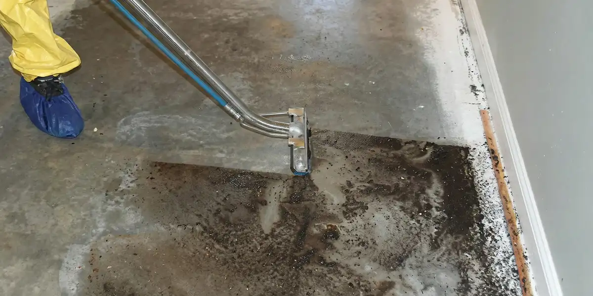 sewage removal technicians extracting contaminated wastewater from a residential floor in Boise, ID