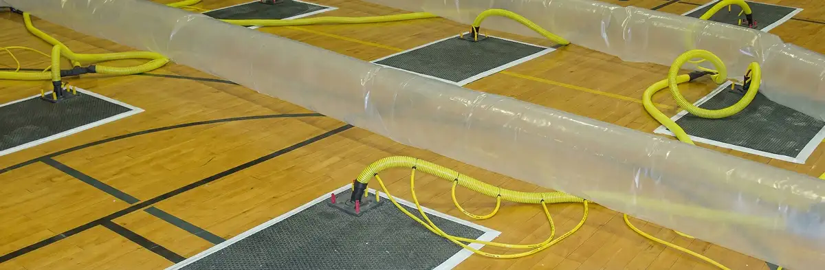 water clean up drying system set up to remove moisture and prevent further damage in Boise, ID