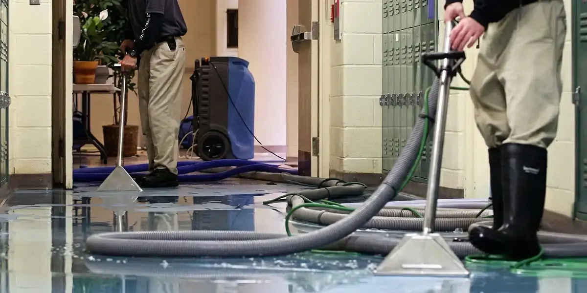 water damage restoration technicians performing professional water extraction inside a property in Boise, ID